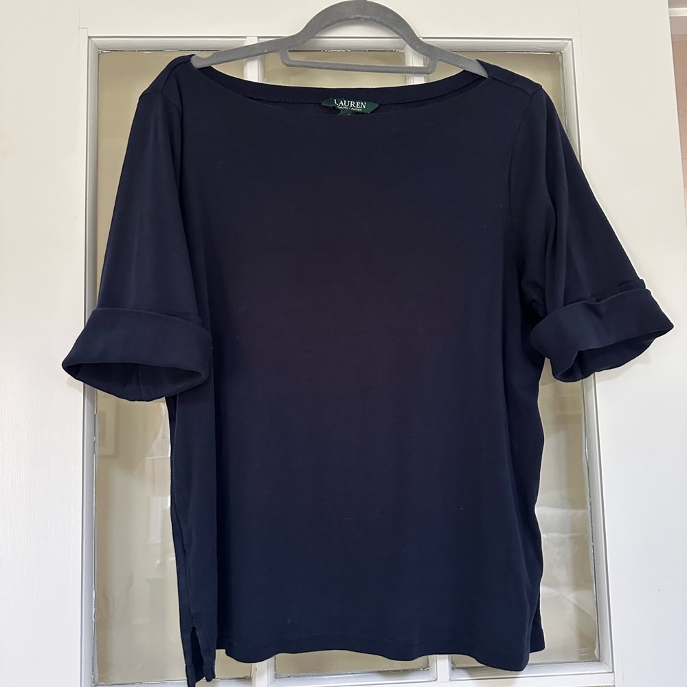 Ralph Lauren Blue Relaxed Ruffled Blouse